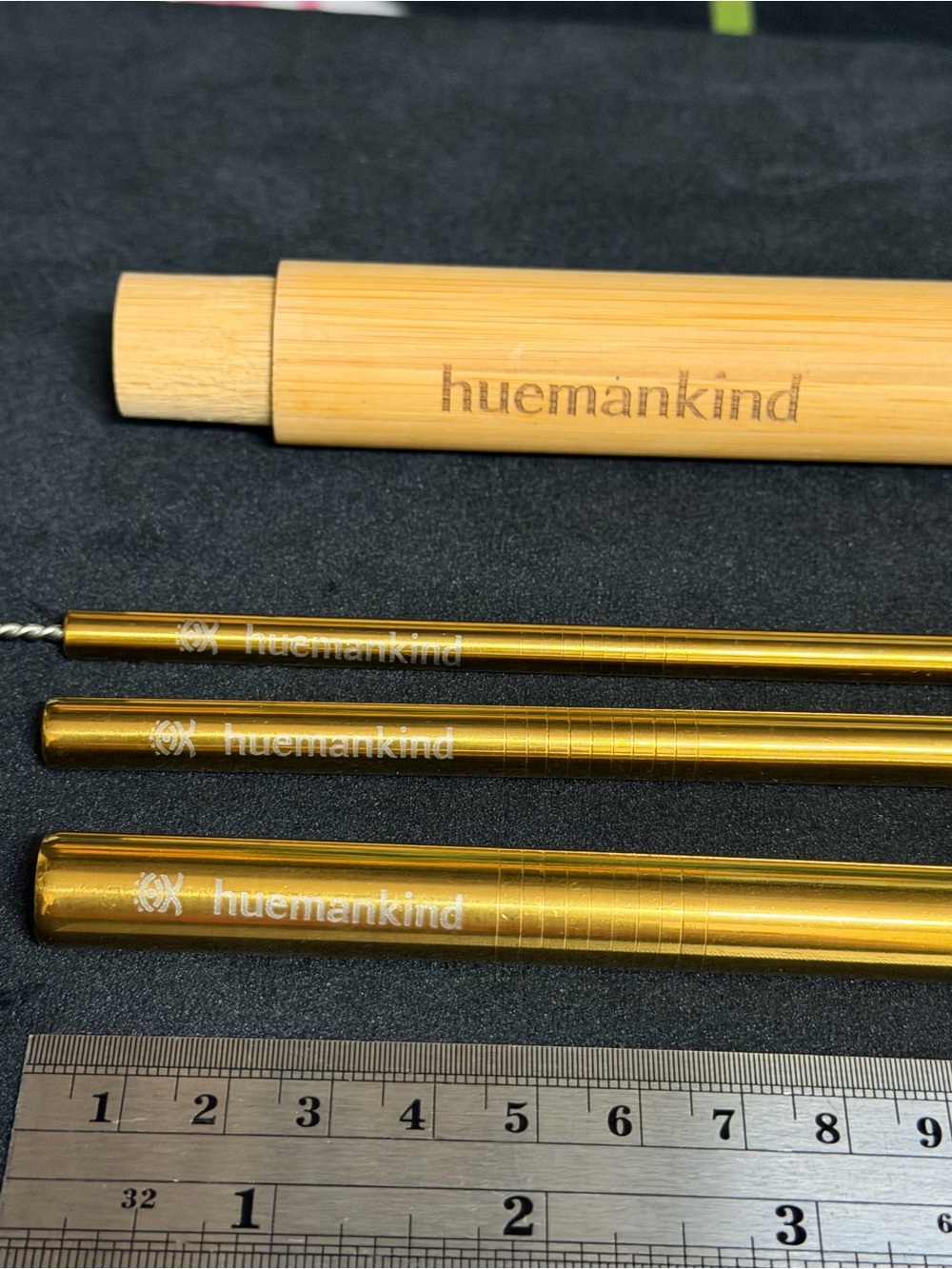 Huemankind Reusable Metal Straws - Gold